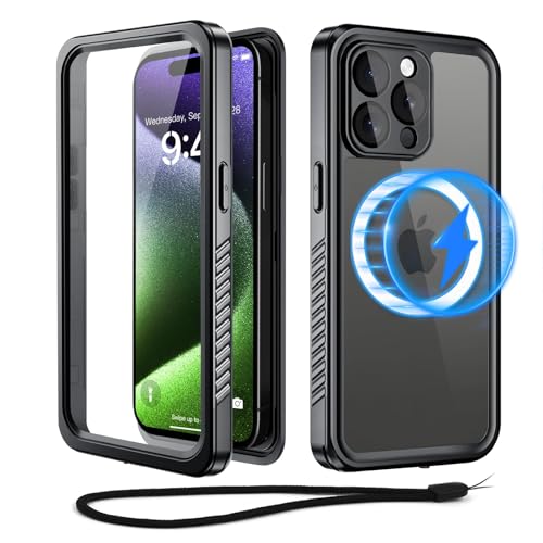 Coque étanche iPhone 15 Pro avec protecteur d'écran MagSafe antichoc 6,1 pouces