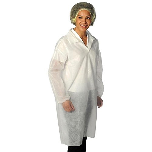 Food Safety Direct Disposable Lab Coat/Visitors Coat (XL) White