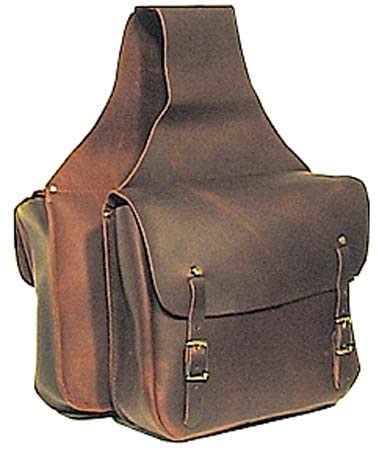 HUMAYL SADDLERY Horse Saddle Bag Cowhide Genuine Leather Western Equestrian Trail Simple Pack Equipment Horse Saddle Bags Size: 10” L x 10” W x 3 ½” D inches, BAG134