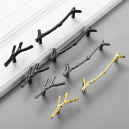 Quincaillerie de porte branche bronze argent pour buffet luxe