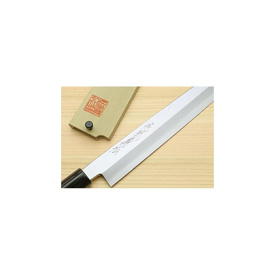 Yoshihiro Shiroko High Carbon Steel Kasumi Yanagi Rosewood Handle Sushi Sashimi Chef Knife (11.8'' (300mm))