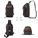 FENGDONG Sling Bag Crossbody Bag for Men Waxed Canvas Leather Shoulder Chest Bag Sling Backpack Black Gray