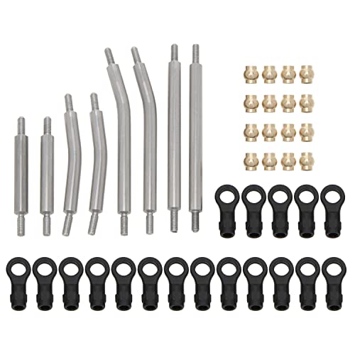MEUS RACING TRX4M Links - Juego de eslabones de alta distancia para TRX4M Defender Bronco 1/18 RC Crawler piezas de actualización de coche (plateado)