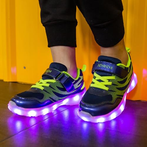 Kids LED Light Up Shoes High Top Cool USB Rechargeable Flashing Sneakers Lightweight Running Shoes for Kids3