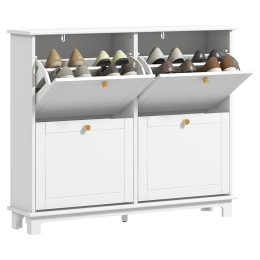 Best Slim Space-Saving Shoe Cabinets for Narrow Hallways UK 2 HOMCOM 4‑Flip Drawer Large Capacity Cabinet