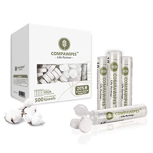 Toilet Paper Tablets Compressed Towels - Reusable Toilet Wipes Camping Toilet Paper Travel Wipes Coin Tissues Survival Toilet Paper (500)