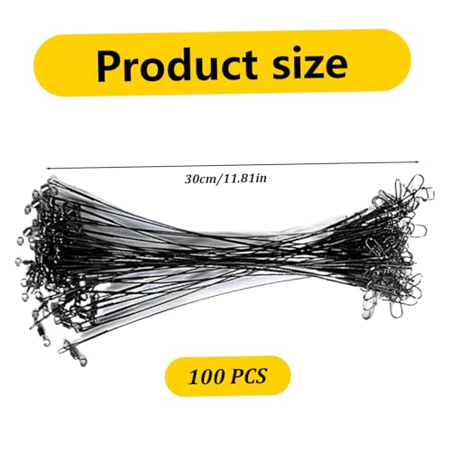 100pcs líderes para pesca acero inoxidable 30 cm miniatura 4