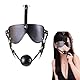 WENTPOL Sex SM Leder Augenbinde Knebel Maulkörbe Maske Kugelknebel Set Fetisch Erotik Augenbinde BDSM Augenmaske Sexy Blindfold Ledermaske Erotik Halbgesichts Maske für Damen Cosplay Maske