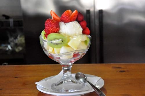 Image of Glassbunny Crystal Glass Ice Cream Cups Premium Ice Cream Glasses Cups Dishes for Home Milkshake, Yogurts, Fruit & Pudding Serving Bowl Salad Dessert Cup 150ML Pack of 6