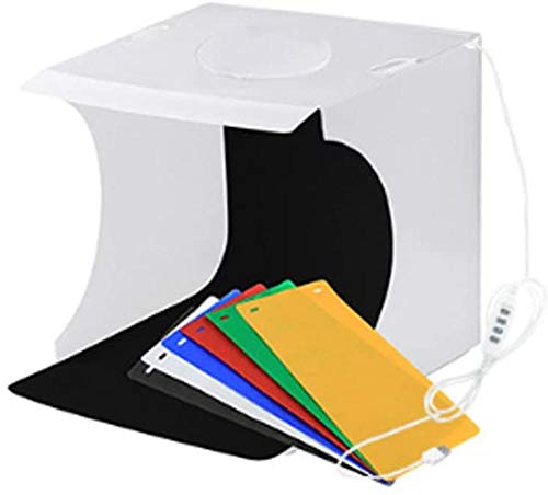 Tragbares Fotostudio Zelt Faltbare Fotolichtbox Mini Booth Shooting Zelt Kit mit Top Hole Ring Licht 6 Farben Hintergrund für Fotografie (31 x 31 x 32