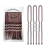 U Shaped Heavy Duty Hair Pins for Buns, 100 PCS 2.8' Brown Hair Pins for Women Hair Styling with Thick Hair