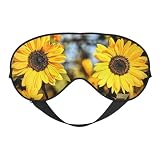 Bella maschera da notte in seta con stampa girasole con cinturino regolabile - mascherina per gli occhi morbida in seta, per bloccare le luci, per dormire dolcemente, viaggi, relax, pisolino,