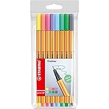 Rotulador stabilo punta de fibra point 88 estuche de 8 colores surtidos pastel