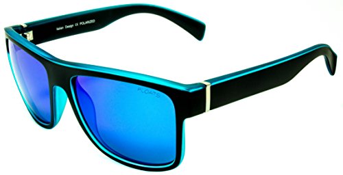 Floats Polarized F-4228 Sunglasses Polarized Unisex Square - two tone in matte finish and mirror lens UV Protection