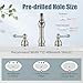Aolemi 8 Inch Widespread Bathroom Sink Faucet 3 Hole Deck Mount Vanity Basin Mixer Tap with Pop Up Drain Assembly Brushed Nickel Double Lever Handle