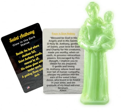 Estatua mini St Anthony que brilla en la oscuridad miniatura 1
