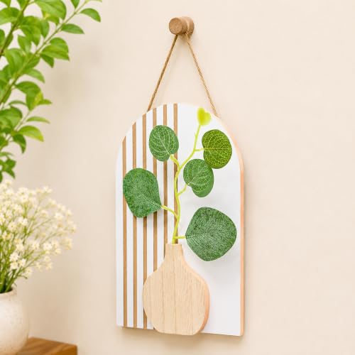 Image of Art Street Boho Floral Art for Living Room, Modern MDF Set for Home Decor, Aesthetic Hanging, Bedroom & Office Decoration, (Size 13 x 23 cm)