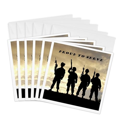 Cartes de vœux Nos soldats 3dRose | Lot de 6 pour accompagner vos cadeaux civiques