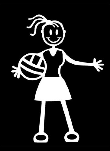 Official My Stick Figure Family Car Window Vinyl Sticker Female Netball F3