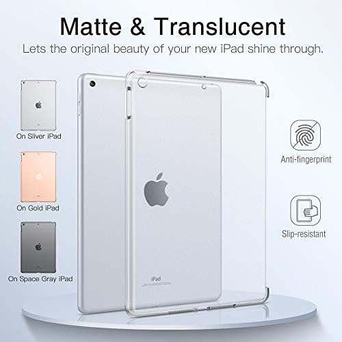 Dadanism iPad 9th/8th/7th Generation Case iPad 10.2 Inch (2021/2020/2019Model) Case Compatible with Official Smart Keyboard,Frosted Transparent Slim Hard PC Back Cover Fit iPad 10.2 inch - Clear