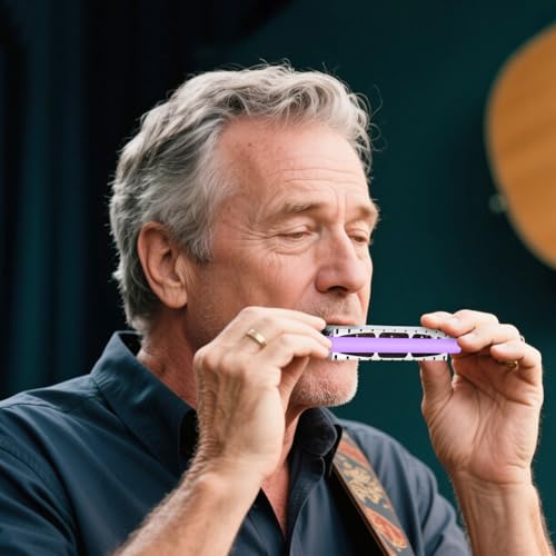 EASTROCK 10 Holes Blues Harmonica Key of C Mouth Organ with Case has Explosive Power For Adults Professionals Beginners CB05 Purple - Les Beatles, Paul McCartney, John Lennon, RIngo Starr, George Harrison EASTROCK 10 Holes Blues Harmonica Key of C Mouth Organ with Case has Explosive Power For Adults Professionals Beginners CB05 Purple – Image 7