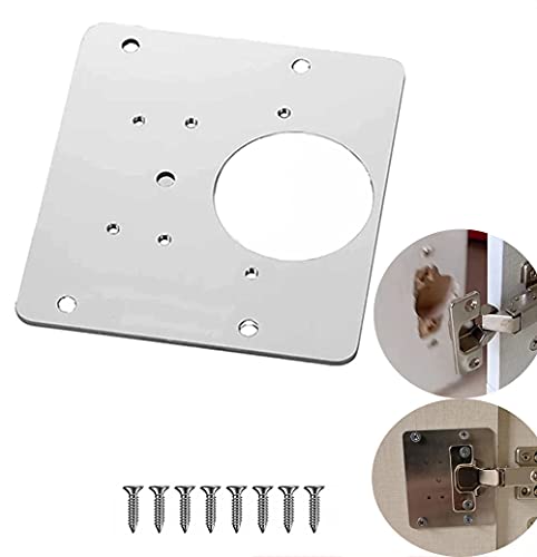 ZREBZYR Plaque Eeparation Charniere Porte,Plaque De Réparation De Charnière pour Porte en Bois Plaque Fixe en Acier Inoxydable Outil De Montage D'armoire kit de rparation,1 Piece Cover
