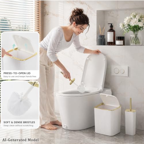 Bathroom Accessories Set, 10-Piece White and Gold All-in-One Bathroom Set by DoriJax - Used condition - Image 6