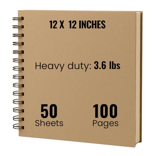 Modern Shop Scrapbook Album | Extra Thick Kraft Paper with Hardcover - 12 x 12 250 gsm 100 page