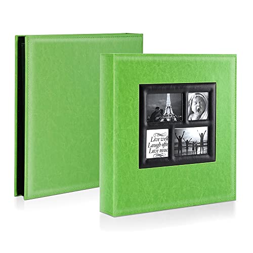 Image of Ywlake Photo Album 4x6 500 Pockets Photos, Extra Large Capacity Family Wedding Picture Albums Holds 500 Horizontal and Vertical Photos Green