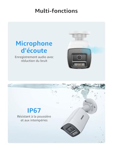 ANNKE H800 4K Überwachungskamera Aussen Set, 8 Kanal Videoüberwachung mit 4X 8MP PoE IP Kamera und 2TB HDD NVR für 24/7 Aufnahme Innen außen, Personenerkennung und Fahrzeugerkennung, IP67