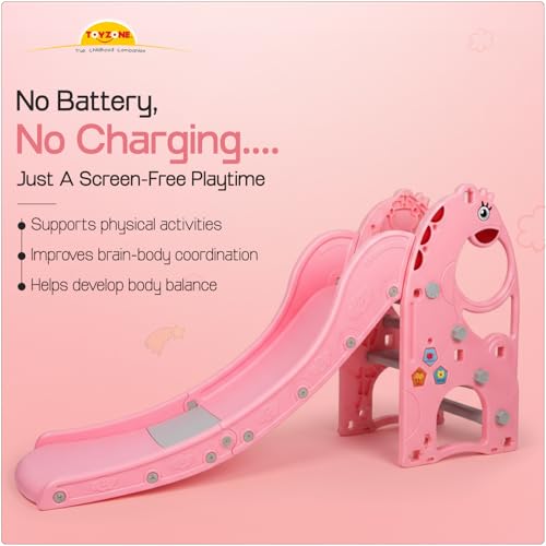 Image of Toyzone B-Rex Dinosaur Slide for Kids | Baby Play Slide | Indoor & Outdoor Kids Slider | Easy Assembly | Safe Rounded Design | BIS Certified | Made in India | Kids Slide for 2-10 Years, Upto 70 kgs