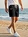 JMIERR Linen Shorts for Men 7 inch Fashion Cotton Elastic Waist Drawstring Summer Beach Vacation Stretchy Cruise Golf Dress Casual Shorts with Pockets, L, Black
