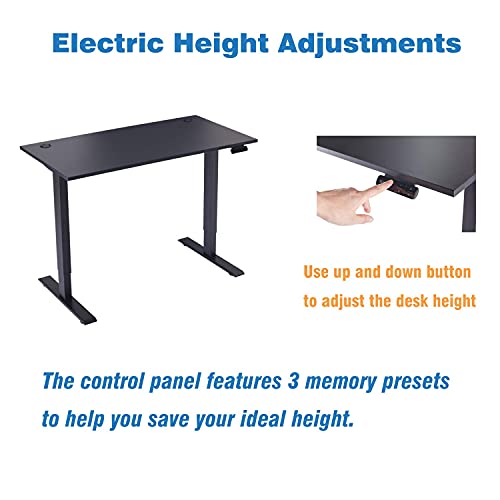 Sit Stand Desk 48 X 24 Inches Dual Motor Standing Desk, Electric Height Adjustable Desk With Whole Piece Desk Board Usb Port For Home Office (Black Tabletop+Black Frame) #TOP3