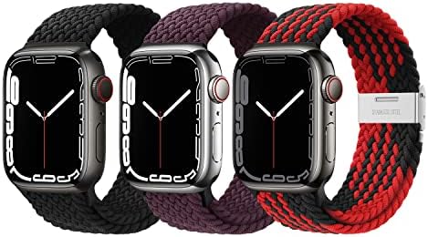 XMUXI Compatible with Apple Watch Straps 45mm 41mm Braided Solo Loop Nylon Watch Bands for IWatch Ultra 49mm/Series 8/SE/6/5/4 44mm 40mm Sport Watch Bracelet(38/40/41mm,#1/3/10)