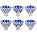 Blue MR16 LED Light Bulbs with GU5.3 Base 50W Equivalent Halogen Replacement 5W 12V Bi-pin Spotlight 38 Deg Landscape Pool Step Lighting-6 Packs