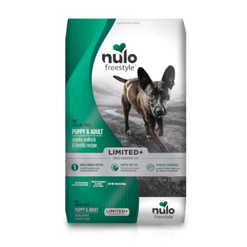 Image of Nulo Freestyle Limited Ingredient Dry Dog Food - High Protein Alaska Pollock & Lentils Recipe, Natural Grain Free Dog Food for Puppies & Adults, Small, Medium and Large Breed Kibble, 24lb Bag