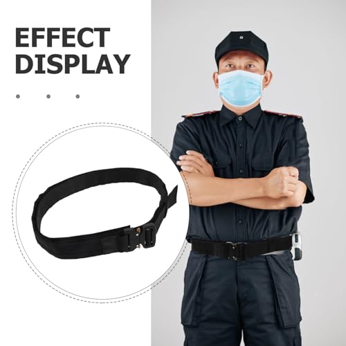 Cinturón táctico de doble capa negro m de nailon resistente con hebilla rápida 3