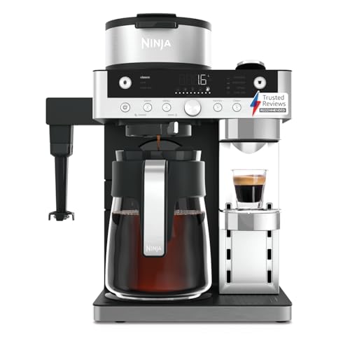 Ninja Prestige 2-in-1 Filter Coffee and Pod Capsule Machine with Built-in Milk Frother, Make Lattes, Iced Coffee and Flat Whites, Black CFN802UK