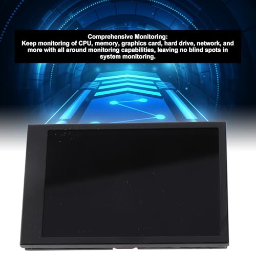 Image of 3.5 inch Computer Temp Monitor, Secondary Screen Stretched Bar LCD Display, PC Sensor Panel Display for Laptop Computer Speed Temperature CPU GPU Monitoring