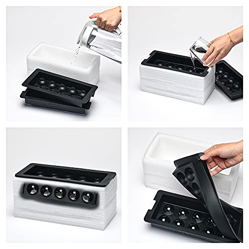 Sphere Clear Ice Cube Tray - Silicone Ice Ball Maker Mold,Crystal Clear Round Ice for Whiskey and Cocktail