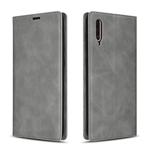 Coque Samsung A20E en cuir synthétique premium gris haute protection