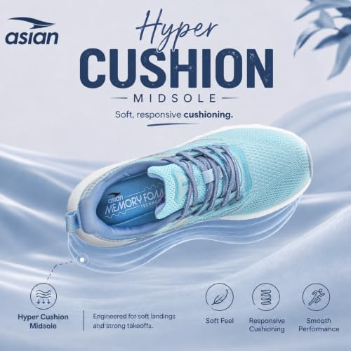 Image of ASIAN Hypercushion W-01 Women's Running & Walking Shoes | Ultra Soft Cushioning with Airflow | Lightweight Gym Sneakers for Girls & Women