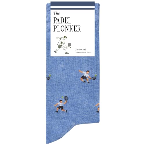 The Padel Plonker Socks Funny Padel Tennis Socks - Funny Padel Gifts for Men - 1 x Pair Size 7-12 Blue - Socks Gift for Padel Players Coaches & Fans - Premium Cotton Blend