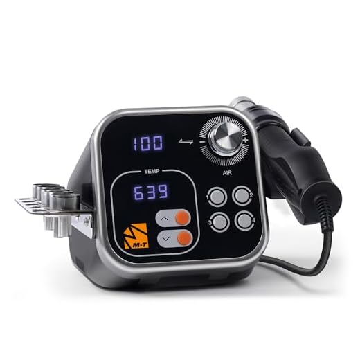 Hot Air Rework Station, M-T 700W 2 in 1 Soldering Station with 14pcs Kit, 4 Preset Temps, Smart Sleep Mode, °F/°C, Temp Correction, Dual LED Display, SMD Hot Air Station for PCB Repair, DIY