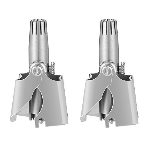 BKpearl 2 Pack Ear & Nose Hair Trimmer, Manual Stainless Steel Nose Hair Remover Portable Manual Safety Trimmer Scissors Razor Shaver(No Batteries Required) for Men Women