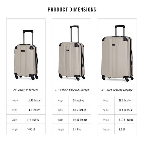 Image of Kenneth Cole REACTION Out of Bounds Lightweight Hardshell 4-Wheel Spinner Luggage, Mushroom, 2-Piece Set (20 inch & 28 inch)