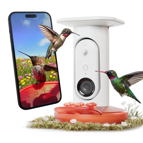 Birdbuddy Smart Non-Solar Pro Hummingbird Feeder with Camera - AI Bird Identification, 2K Video, 5MP Photos, Outdoor Hanging, Gift for Bird Watching
