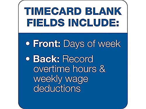 Motivationusa Tops 1291 Time Cards,Monday-Sunday,Overtime,500/Bx,3-1/2-Inch X8-1/2-Inch #TOP6