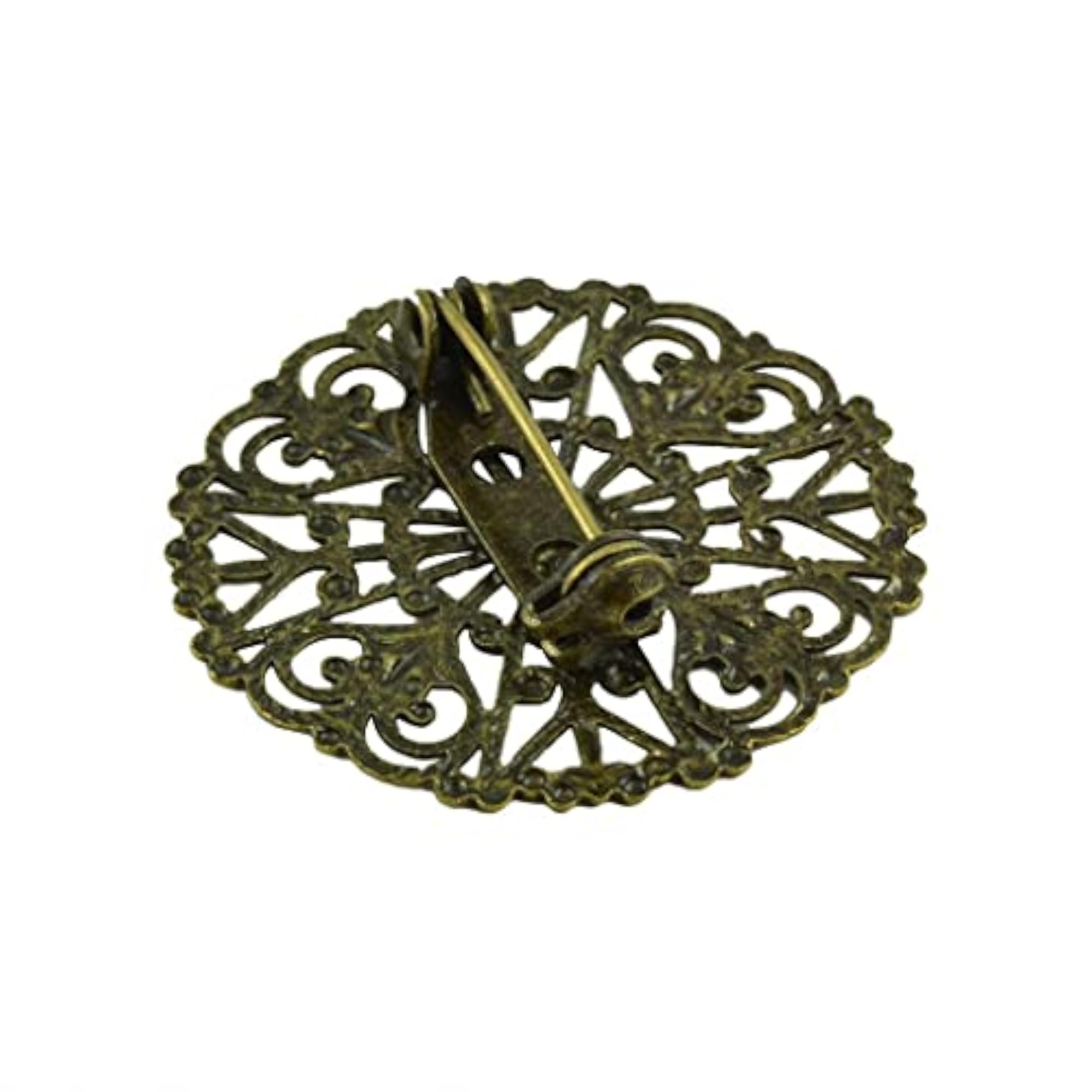 3x10 Pieces Filigree Flower Blank Brooch Settings