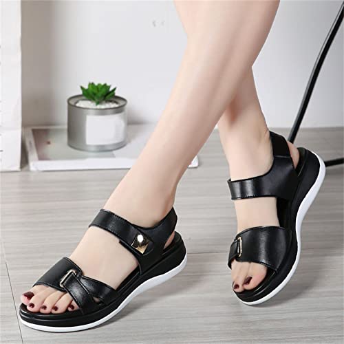 Wedges Sandals For Women,Women Chunky Platform Orthopedic Wedges Sandals Ladies Casual Walking Beach Sandals Shoe Yoga Mat Sandals (Black, 7.5) #TOP1